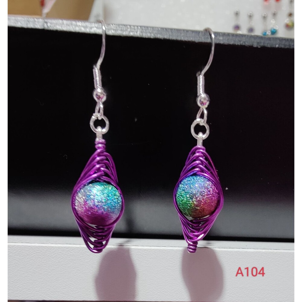 Purple Multicolor Shimmer Earrings